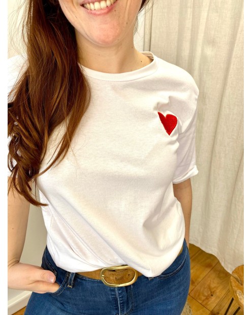 T-Shirt Gigi Domi cœur rouge